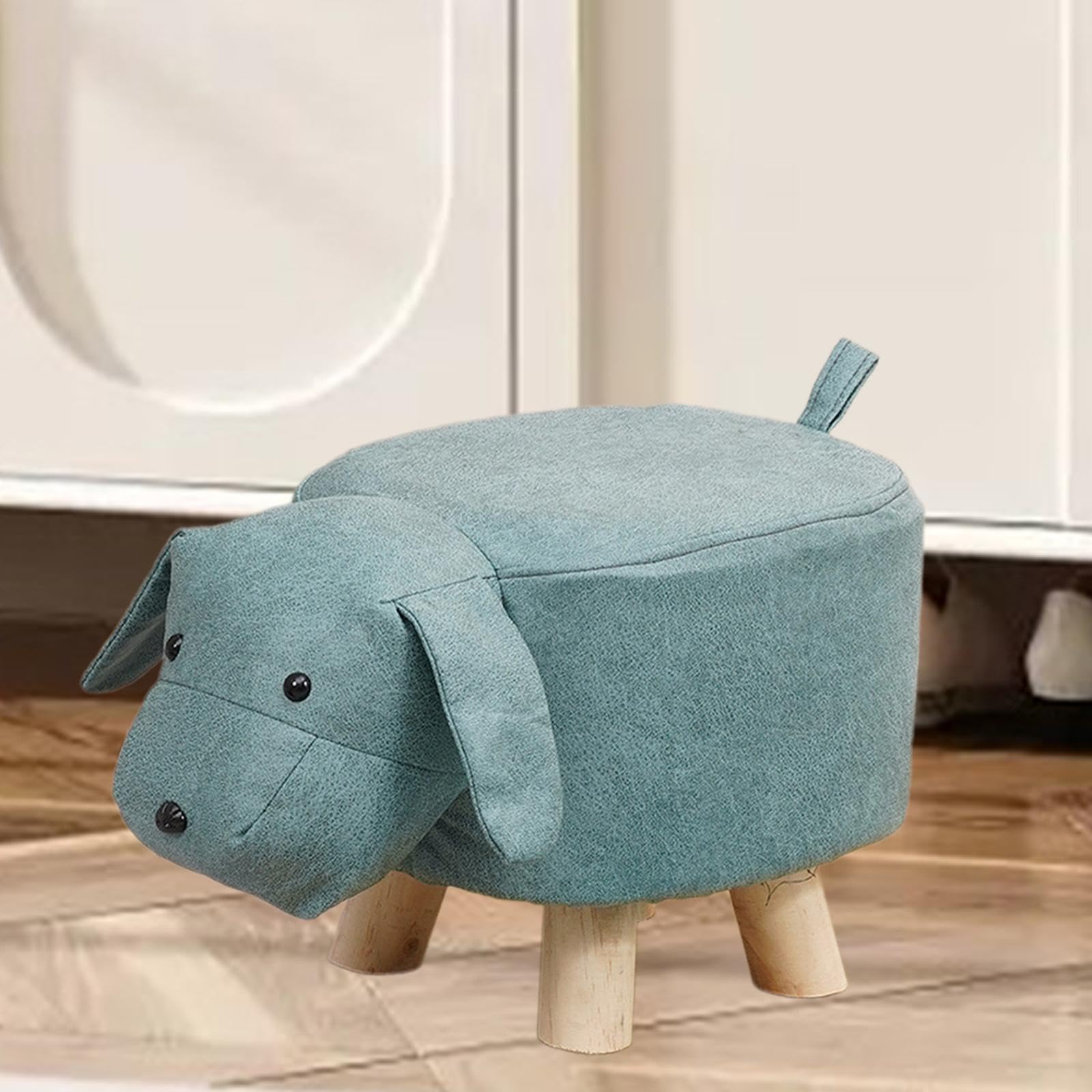 Baoblaze Kinder-Fußhocker, Kinderstuhl, Rutschfester, dekorativer Hocker, süßer Fußhocker, Fußstütze für Eingangsbereich, Spielzimmer, Schlafzimmer, Blauer Hund