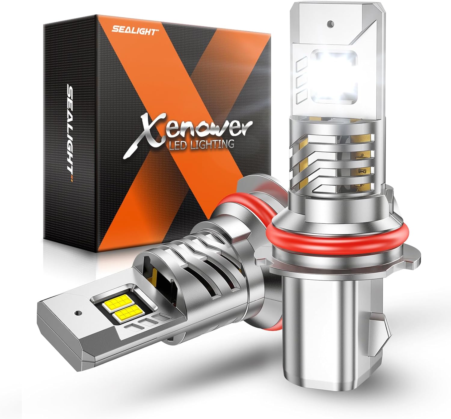 SEALIGHT 9005 9006 Bulbs, 80000LM 8X Brightness 9005 9006 Lights Bulbs, 6500K Cool White Bulbs with 15000RPM Fan, Plug and Play, IP68 Waterproof, Pack of 4