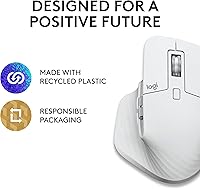 Vista 5 de Logitech MX Master 3S para Mac - Mouse inalámbrico Bluetooth con desplazamiento ultrarrápido, Ergo, 8K DPI, clics silenciosos, pista en vidrio, Gris