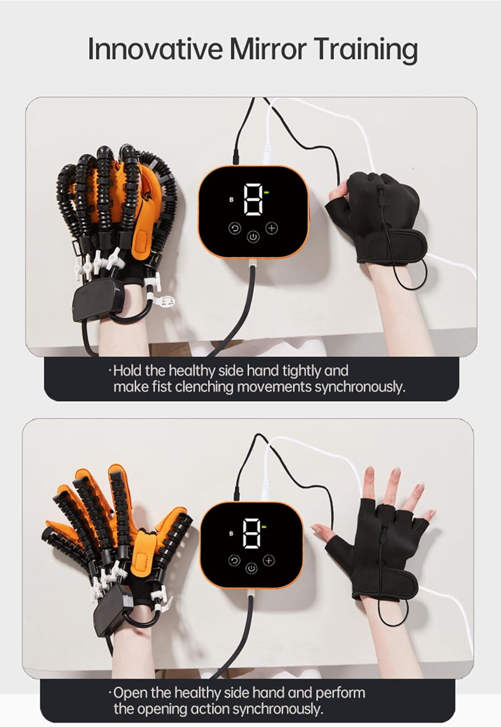 Rehabilitation Robot Gloves for Stroke Hemiplegia Patients, Finger&Hand Recovery Trainer Equipment, Hand Exerciser Aids Robotic Glove, Finger Trainer