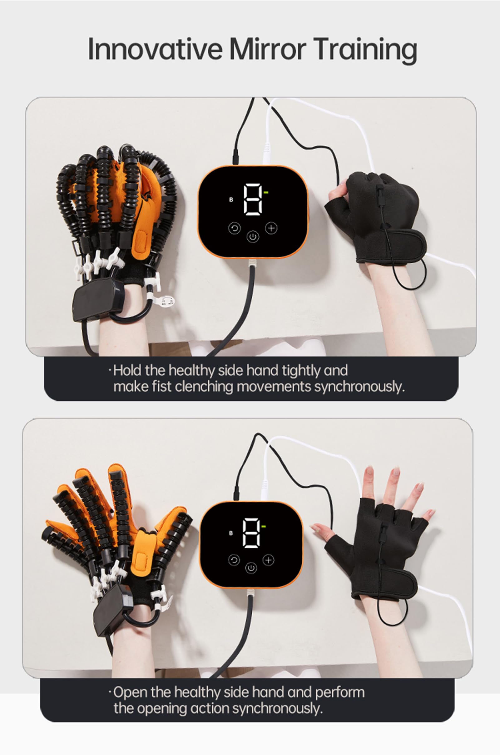Guantes robóticos de rehabilitación (2024), equipo de recuperación de accidentes cerebrovasculares mejorado, con varios modos de entrenamiento y masaje de manos, para pacientes con disfunción de