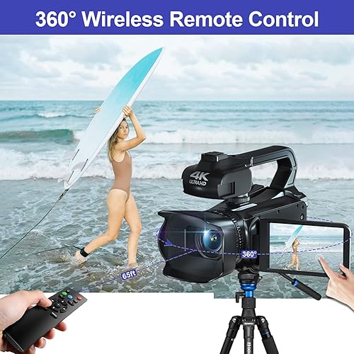Miniatura 6 de WIKICO Videocámara 4K Cámara de Vlogging de 64MP para YouTube, con WiFi, enfoque manual, pantalla táctil de 4.0 pulgadas, luz de llenado de zoom