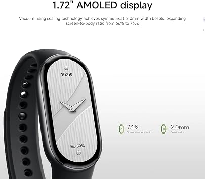 XIAOMI Mi Smart Watch Band 10, 5ATM Waterproof Fitness Step Tracker Sports Digital Smart Watch Health Band for Men Women, 1.72 AMOLED Display, 150+ Sports Modes 24/7 Sleep Monitor (Black)