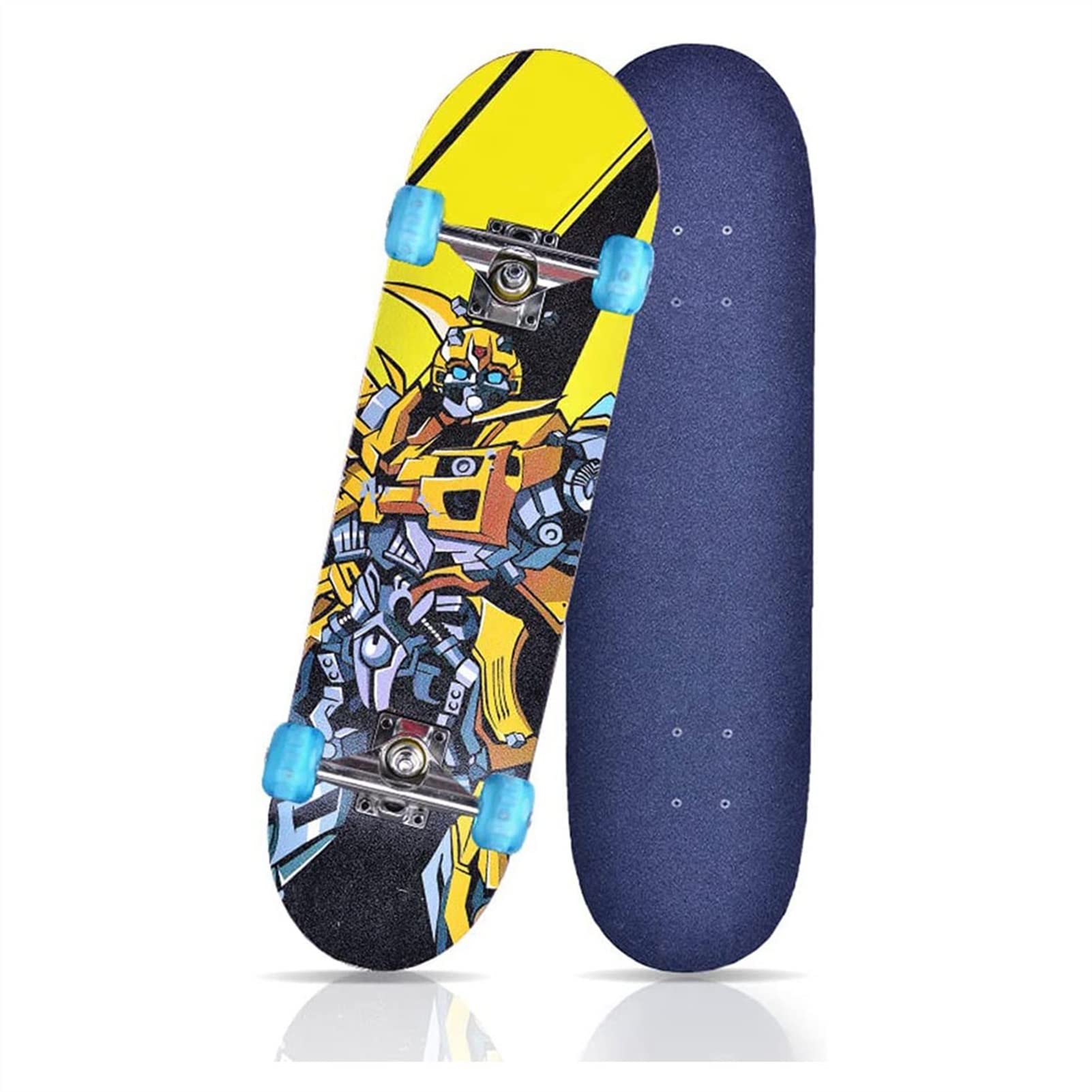 Skateboards Standard Skateboard for Kids Teens and Adults with Colored Wheels Integrated Stone Skateboard Suitable for Professionals and