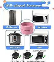 Vista 4 de 3 piezas ZHYEEDAA molde de huevo para freidora de aire, moldes de huevo de silicona, molde individual reutilizable para mordeduras de huevo, molde