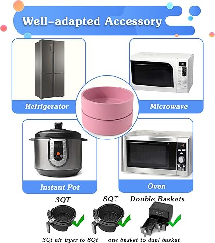 Miniatura 10 de ZHYEEDAA 3 moldes de silicona para freidora de aire, moldes individuales para hacer mordeduras de huevo, moldes de huevo reutilizables, moldes para