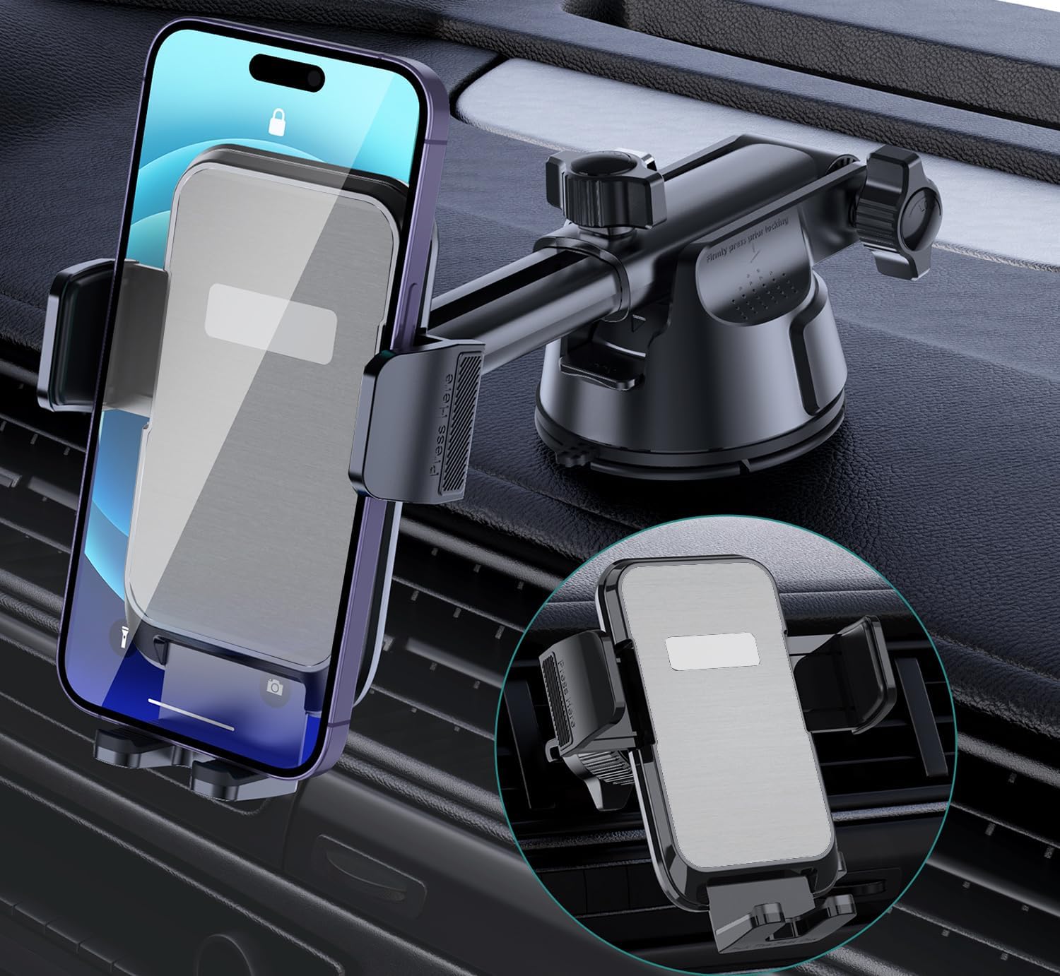 Car Phone Holder Mount, [MilitaryGrade Suction & Super Sturdy Base] 3