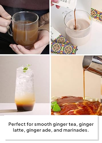 Miniatura 6 de Korean Food Damccot Palitos de té de jengibre, 8.82 oz (8.8 oz en total, 10 x 25 g0.9 oz cada uno)  Concentrado y auténtico extracto de jengibre