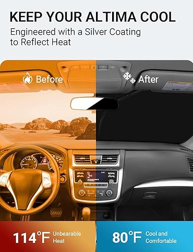 Vista 119 de Proadsy Parasol para parabrisas para BMW X1 F48 2016-2022 de 4 capas plegable, protector de parasol frontal que bloquea los rayos UV y mantiene