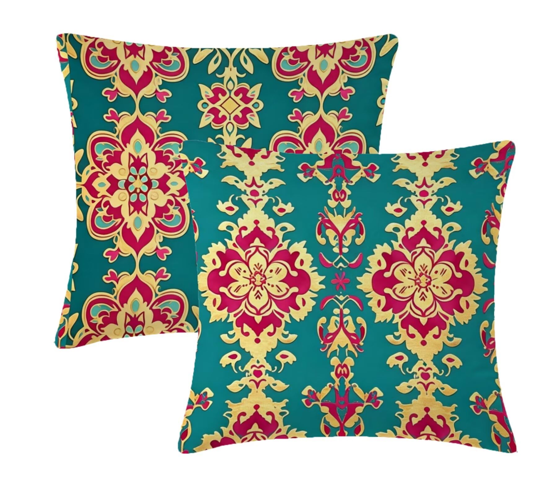 Outdoor Kissen Blau Kissenbezug 80x80 2er Set Samt Dekokissen 0K-42