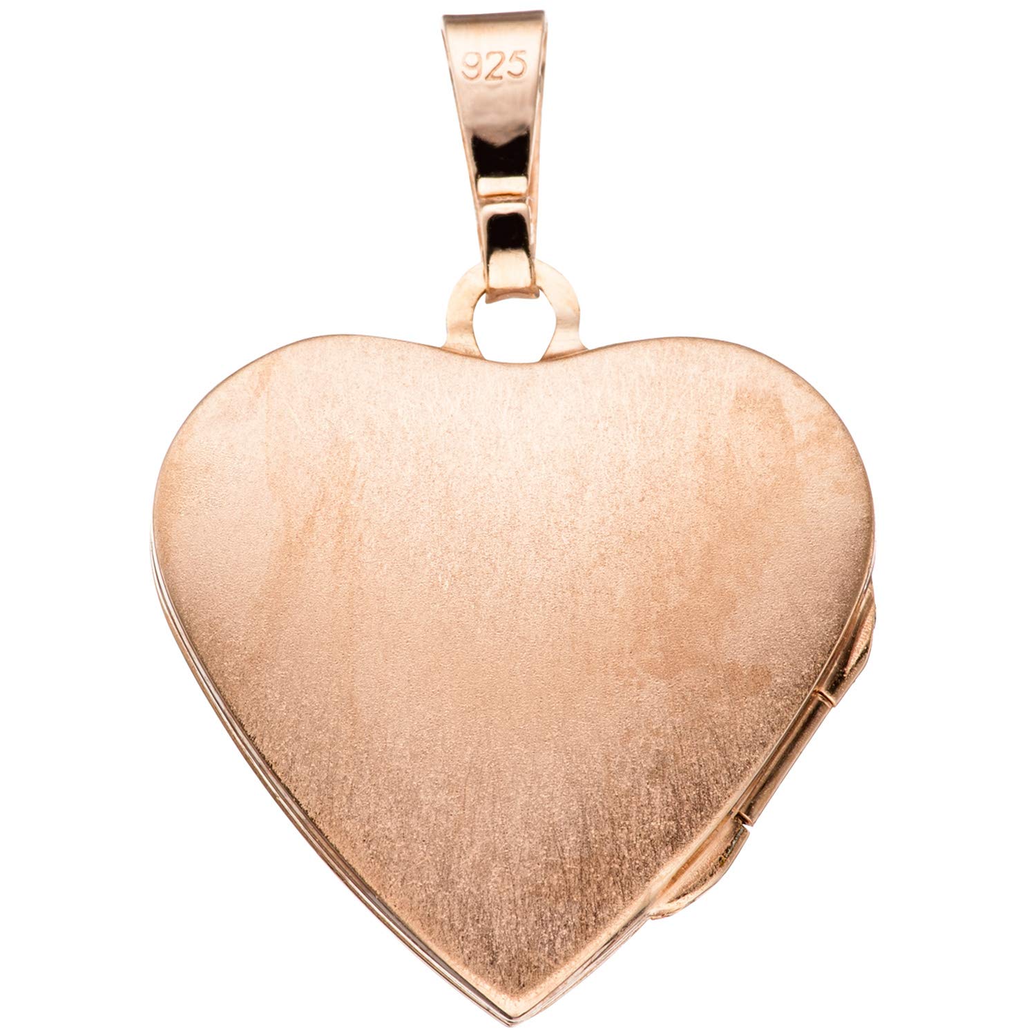 Jobo Damen-Medaillon Herz aus 925 Sterling Silber rosegold vergoldet zum Öffnen für 2 Fotos