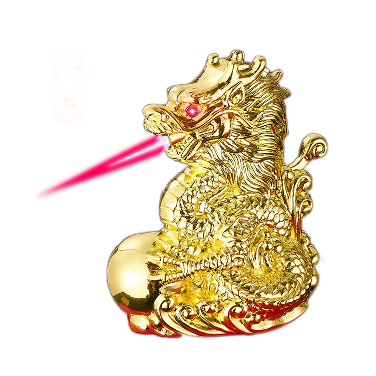Jxufgyes A Embossed Dragon Jet Flame Lighter, Desktop Decorative Lighter, Djustable Windproof Lighter, Refillable Butane Lighter, Suitable For Decorations, Candles, Camping, Kitchen, Gifts(A)
