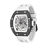 Luxury Men's Automatic Watch Mechanical Japanese Movement Sapphire Crystal 50M Waterproof Carbon Fiber Tonneau Unique Business Gifts for Men Luminous Wristwatch Analogue Fashion