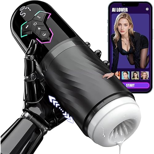 Heating Male Masturbator Penis Pump, Upgrade 5 in 1 AI with APP Male Sex Toys for Men with 10 Vibrating & Licking 7 Thrusting & 5 Sucking Modes, Adult Sex Toy Machines Devices Pocket Pussy Sex Toys