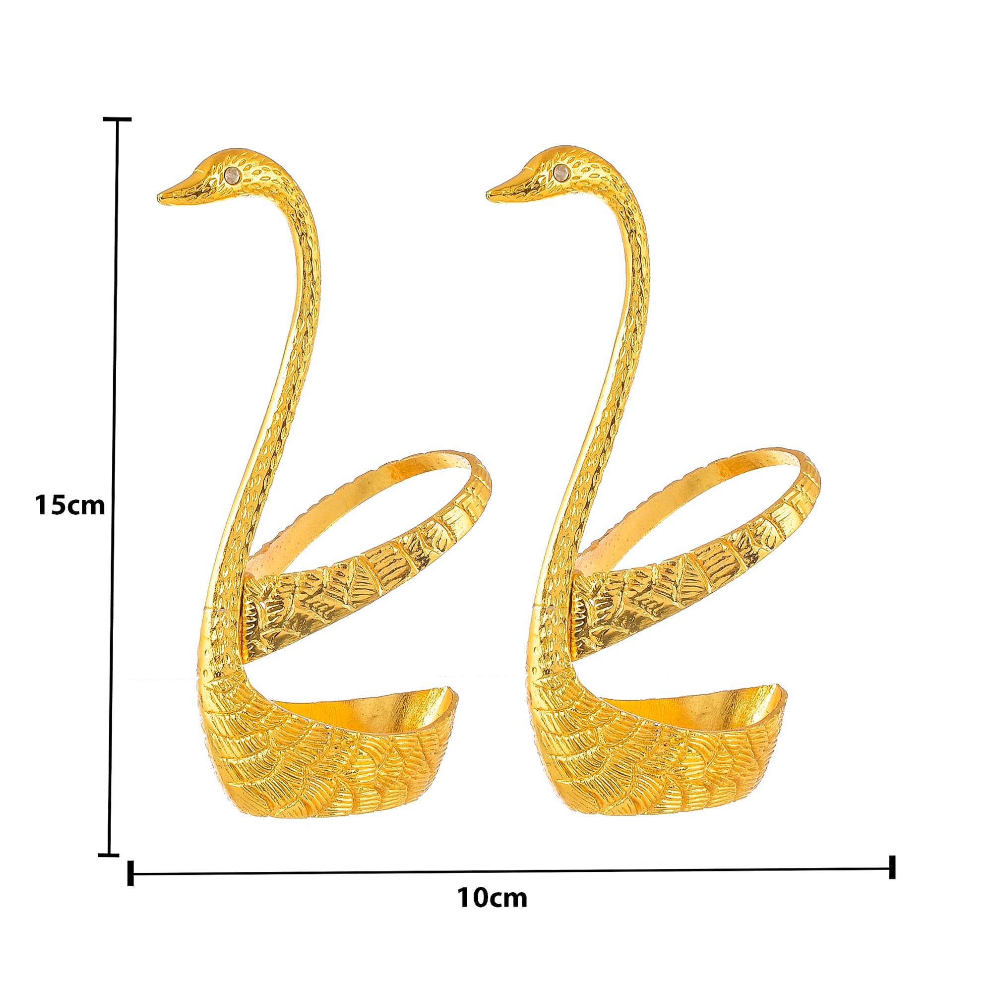 Great Art Metal Swan (Duck) Golden Spoon Stand for Dining Table – 12 Pc Fork and Spoon Set with Stand – Decorative Spoon Rest Showpiece Item for Dining Table (Golden,10 X 5 X 15 cm) 4
