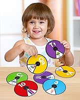 Vista 5 de Coogam Tarjeta giratoria interactiva del alfabeto para niños pequeños, juego de aprendizaje de números de letras ABC, patrón de colores, palabras