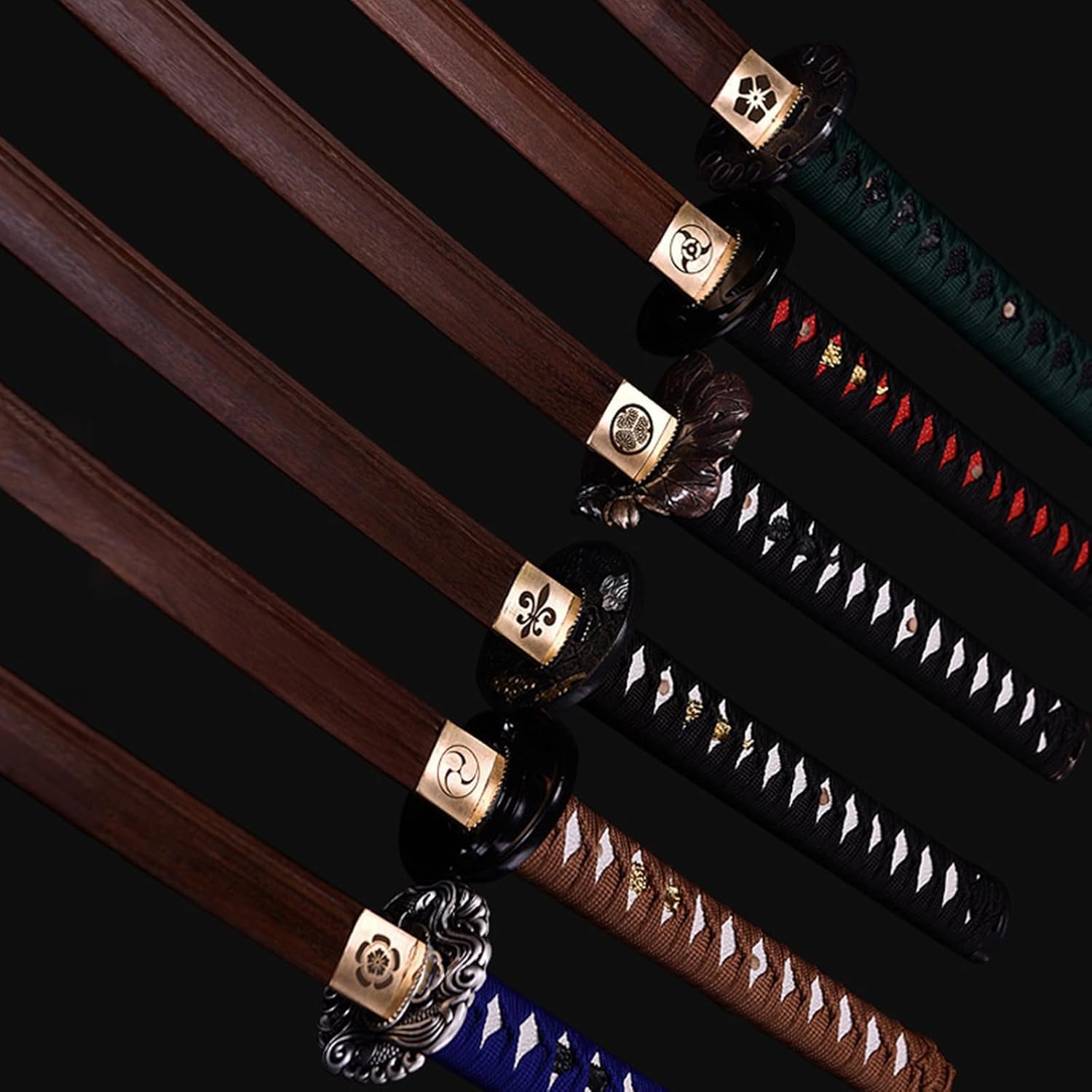 Katana en Bois de wengé Naturel,bokken Fait à la Main,épées de samouraï en Bois,épée d'entraînement en Bois pour la décoration,Cosplay,Kendo,Cadeaux,Festivals-D||103CM