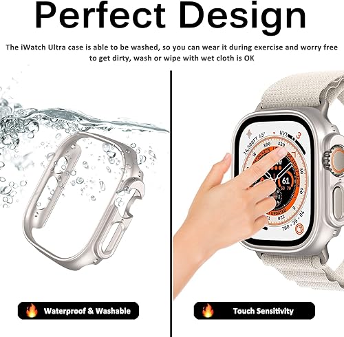Miniatura 5 de Miimall Funda para Apple Watch Ultra 1 2 3 de 1.929 in de policarbonato duro sin protector de pantalla, delgada, ligera a prueba de golpes para