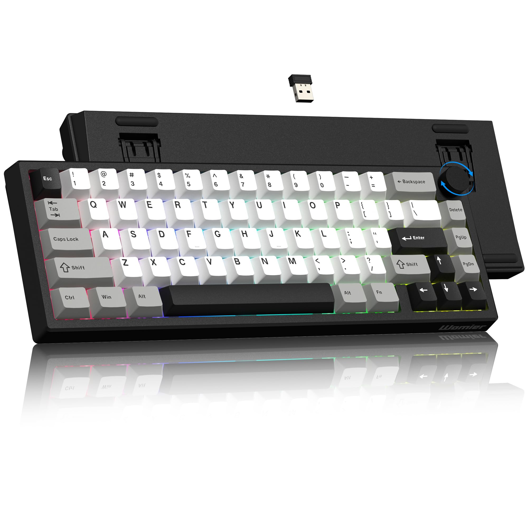 Amazon.com: Womier Wireless 60% Gaming Keyboard with CNC Knob, QMK