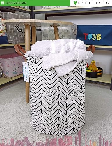 Miniatura 4 de LANGYASHAN Cesta de Ropa Sucia de Tela de Lona Plegable Organizadora para Contenedor de Almacenamiento Contenedores de Juguetes Cestas de Regalo