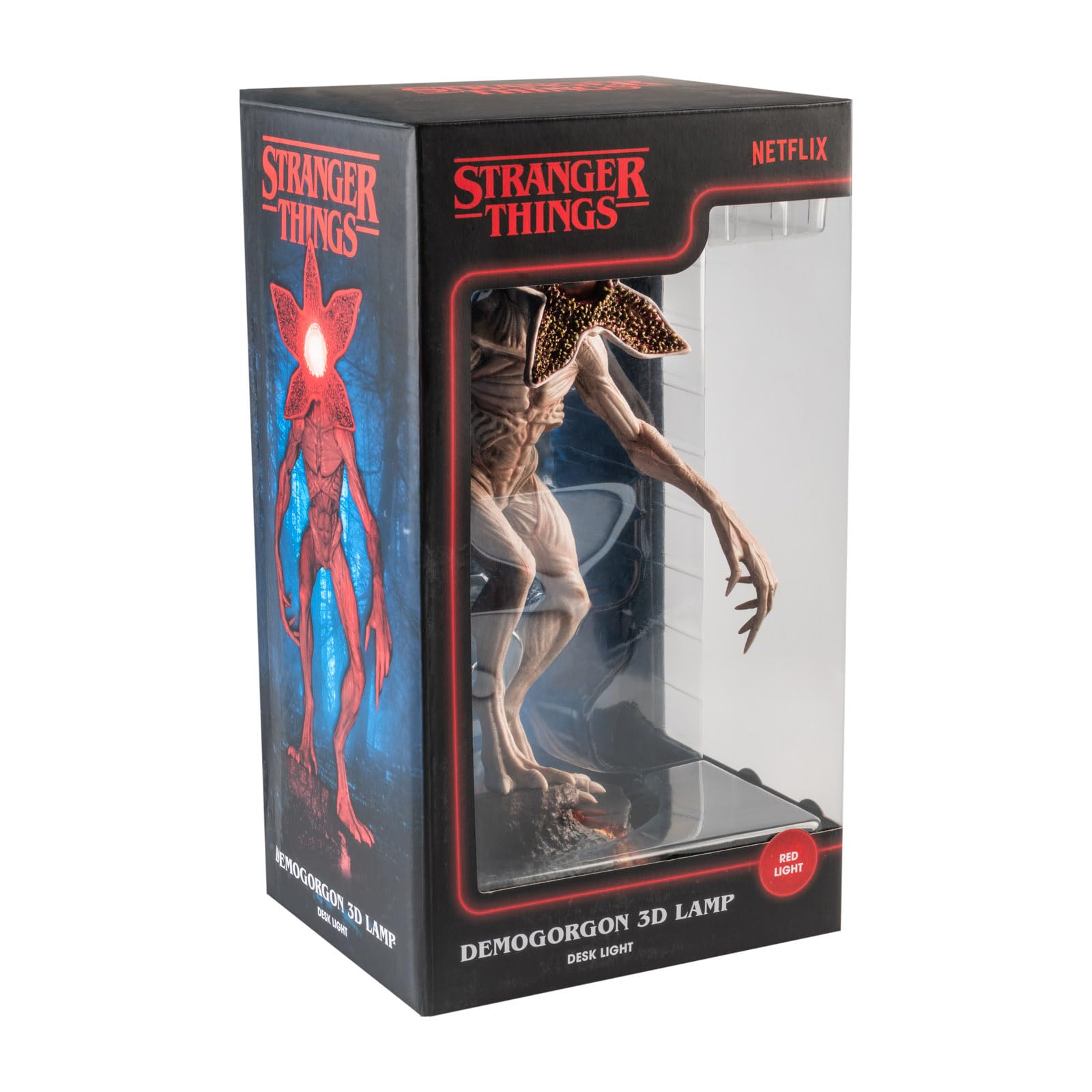 Lampada Stranger Things Demogorgone - Lampada da Scrivania Gaming e Comodino con Luce LED Rossa, Luce Notturna Stranger Things Ufficiale | Batteria Ricaricabile con Cavo USB-C (15 x 34 x 19 cm)
