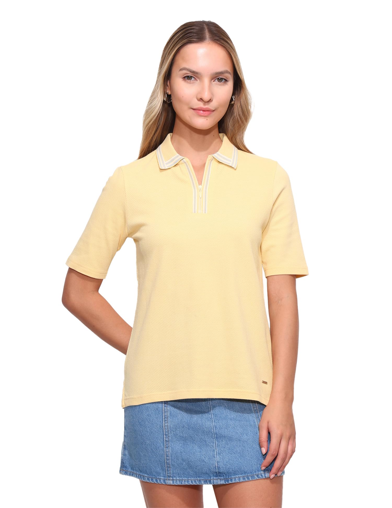 Boxy fit Textured Polo Shirt-image-11