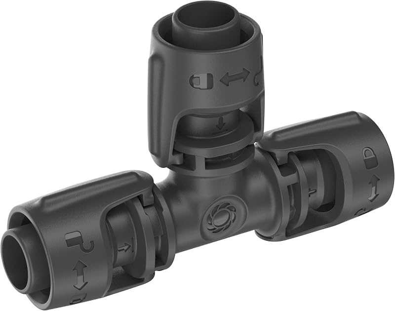 Gardena Micro-Drip-System Pieza en T de 13 mm (1/2"): Conector para tubos de conexión de 13 mm, Conexión de derivación en forma de T, Riego automático, Reutilizable (13201-20)