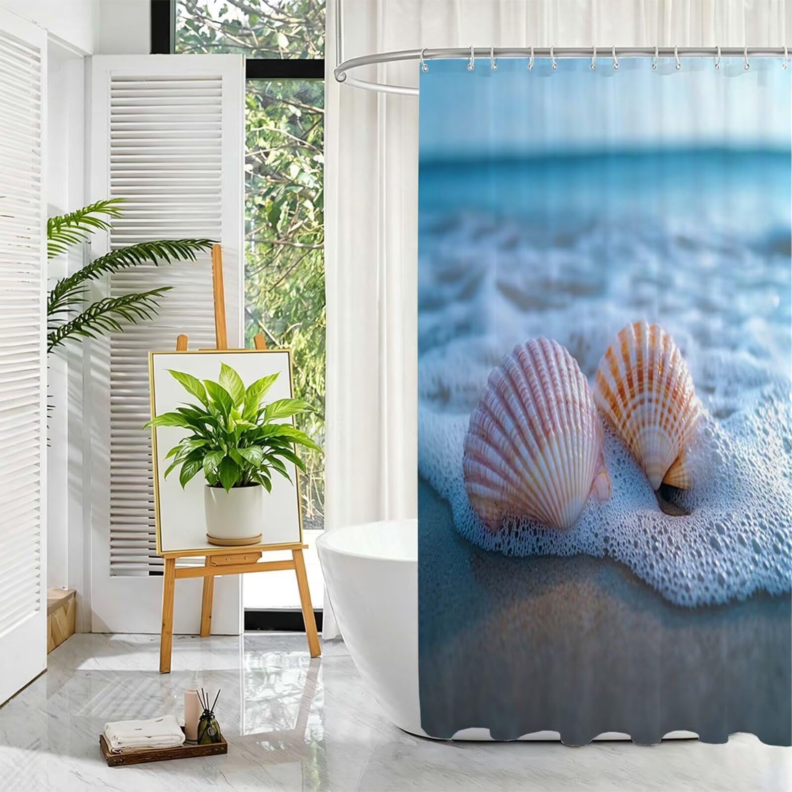 Blau Duschvorhang, 150x200cm Duschvorhang Badewanne D-514