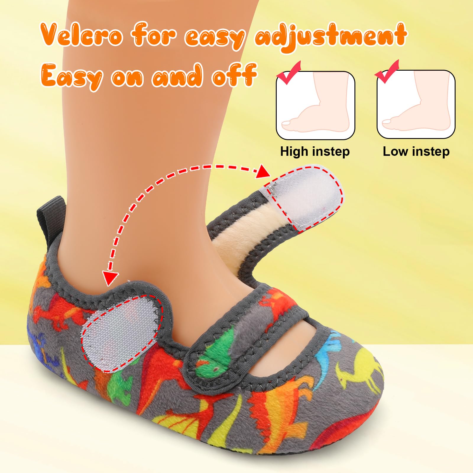 FEETCITY Toddler Slippers Boys Girls House Shoes Slip on Baby Sock Shoes Lightweight Outdoor Walking Shoes