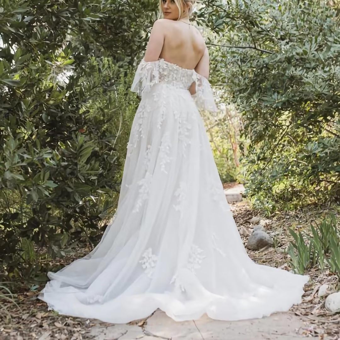 Wedding Dress for Women 2023 Long A-Line Vintage Tulle Lace Appliques Bridal Gowns