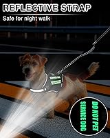 Vista 5 de Arnés de chaleco para perro de servicio MOOGROU y juego de correa+10 parches para cachorros y perros pequeños, chaleco para perro de apoyo emocional