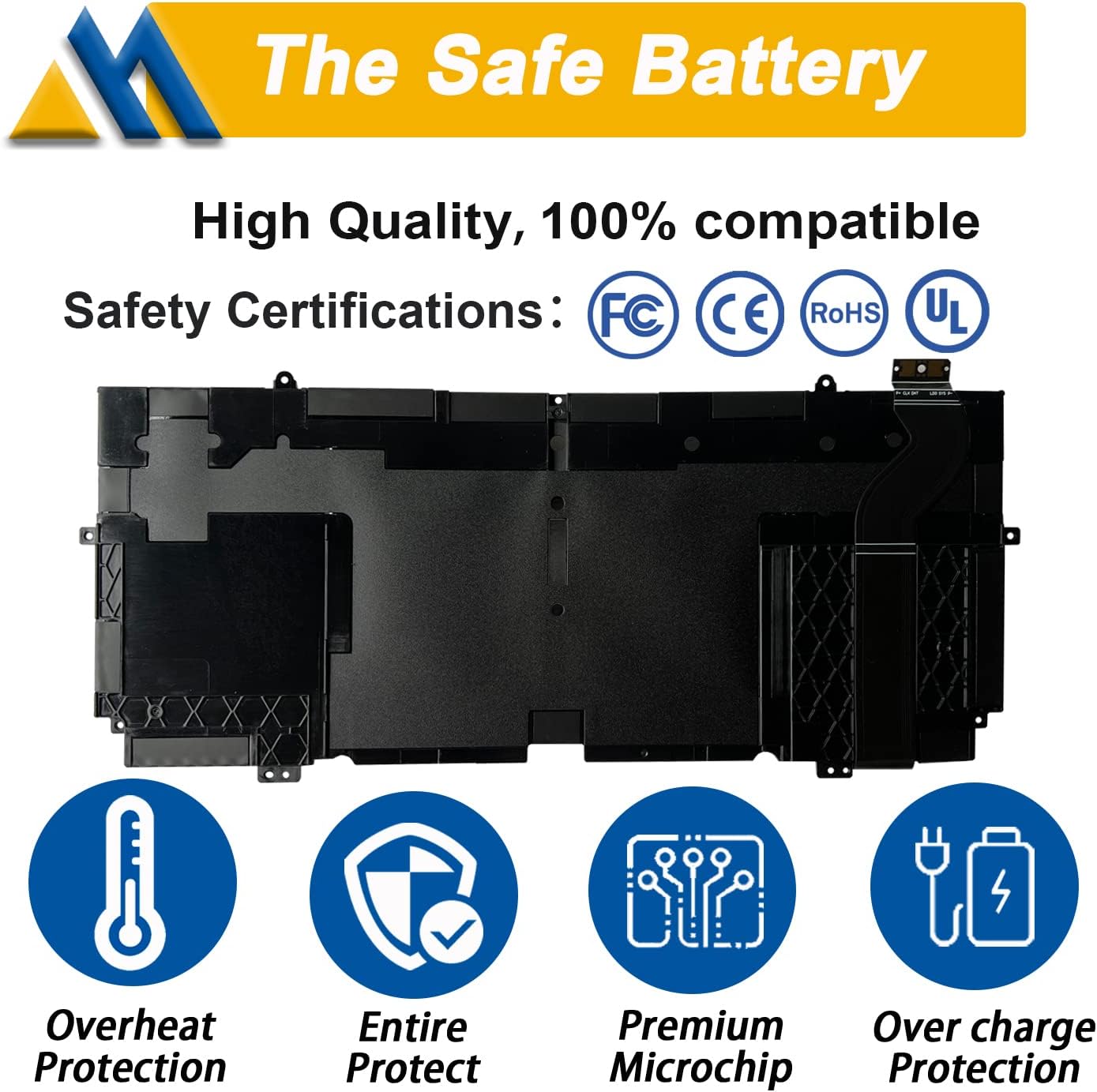 52TWH Laptop Battery Compatible with Dell XPS 13 7390 2-in-1 Series Notebook P103G P103G001 P103G002 MM6M8 0MM6M8 XX3T7 0XX3T7 7.6V 6375mAh 4Cell