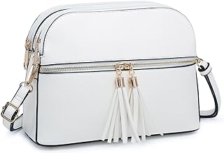 Dasein Women Tassel Zipper Pocket Crossbody Bag Shoulder Purse Fashion Travel Bag with Multi Pockets
