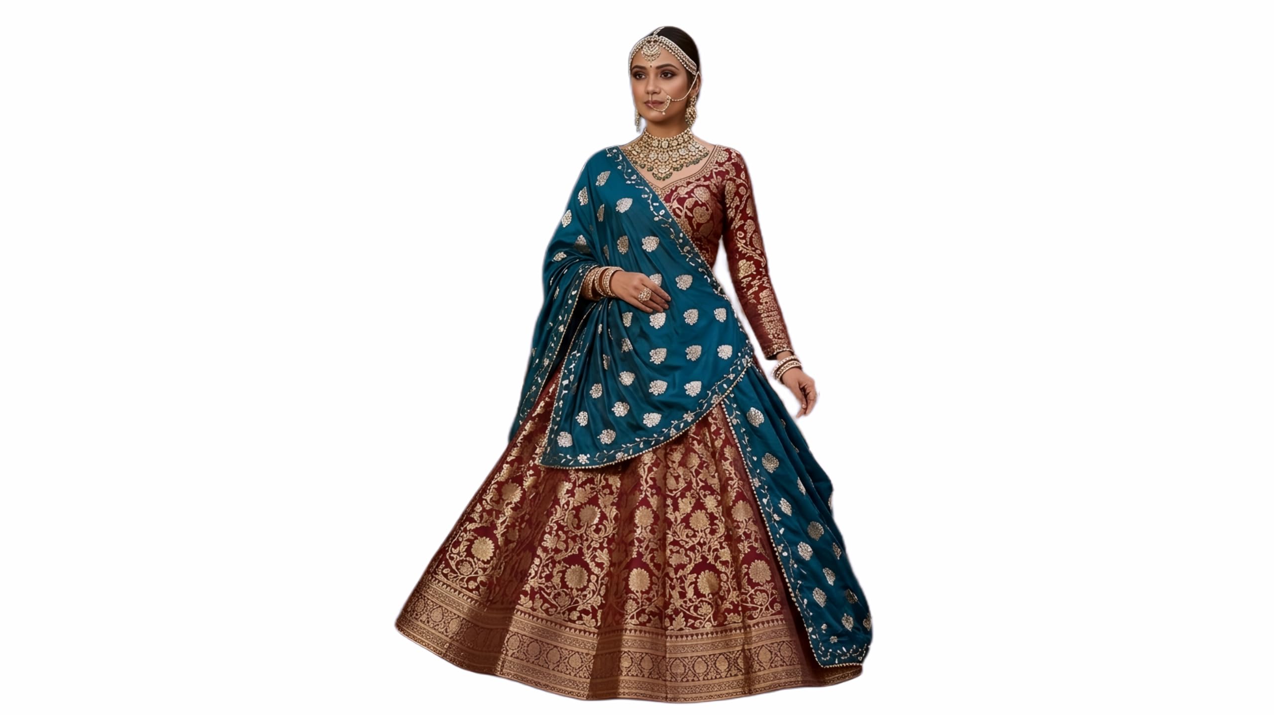shri shyam creation Tissue Silk Banarasi Odani with Zari Border | Designer Dupatta for Lehenga & Suit | Traditional Ethnic Wear Dupatta for Women-picture-15