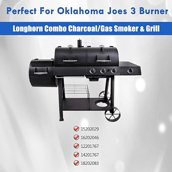 15202029 Oklahoma Joes グリルパーツコンボガスチャコールスモーカーヒートテントバーナーチューブ1767054磁器ヒートプレートシールドロングホーン3バーナー12201767スモーカーアクセサリー