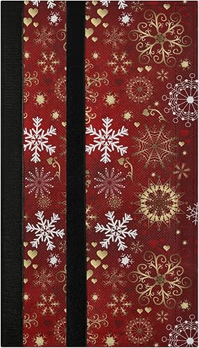 Miniatura 2 de Emelivor Juego de 2 fundas navideñas para manija de puerta de refrigerador, diseño de copos de nieve, color rojo de cocina, manijas de repuesto para