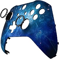 Vista 5 de eXtremeRate Blue Nebula Replacement Faceplate Cover for Xbox One Elite Controller Series 2 (Model 1797), Soft Touch Front Housing Shell Case &