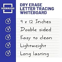 Vista 8 de Scribbledo Tabla de práctica de escritura con borrado en seco para niños, pizarra blanca para trazado de letras del alfabeto de 9 x 12 pulgadas