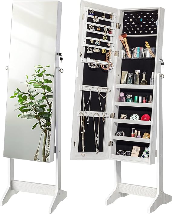 YOKUKINA Jewelry Armoire, Large Storage Lockable