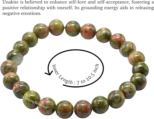 Vista 638 de Amazing Gemstone Crystal Bracelet for Women Men's Gifts - Protection Healing Crystal Bracelet - 8mm Gemstone Beaded Stretchable Bracelet Pulseras