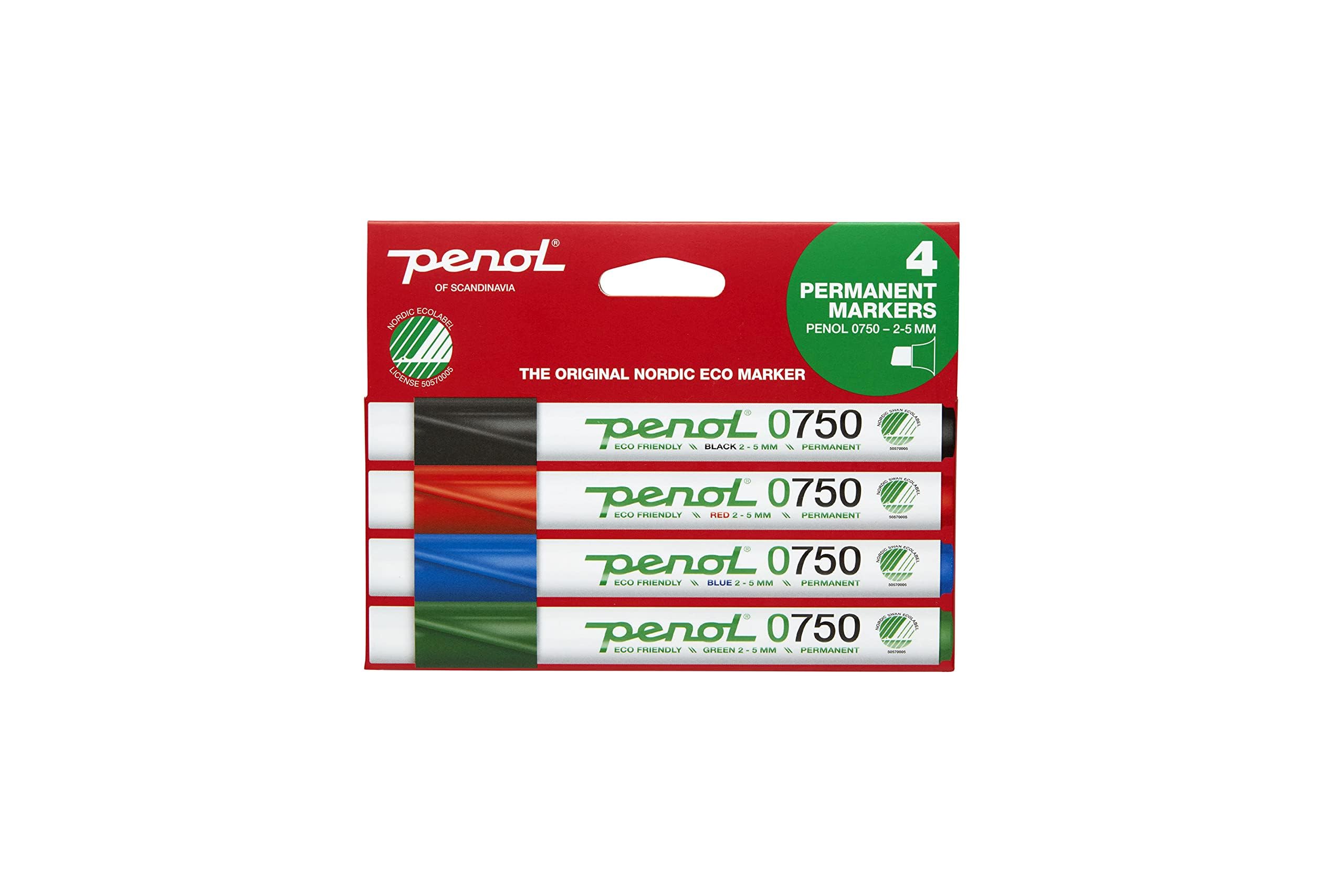PENOL Permanent Marker Pens, 10 Permanent Marker Pens Black Color 0750, 2-5mm Chisel Tip Marker Pens With Nordic Swan Ecolabel, Quick Dry And Fade Resistant Ink Based On Alcohol | Markers For - View #9