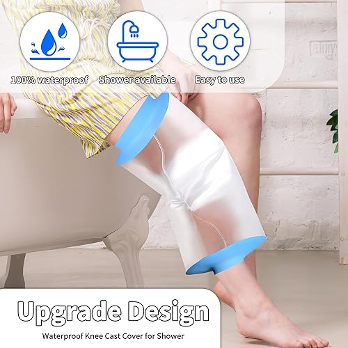 Miniatura 3 de Funda impermeable para la ducha, protector de ducha elástico de rodilla, manga de ducha de silicona impermeable para cirugía de rodilla para cirugía