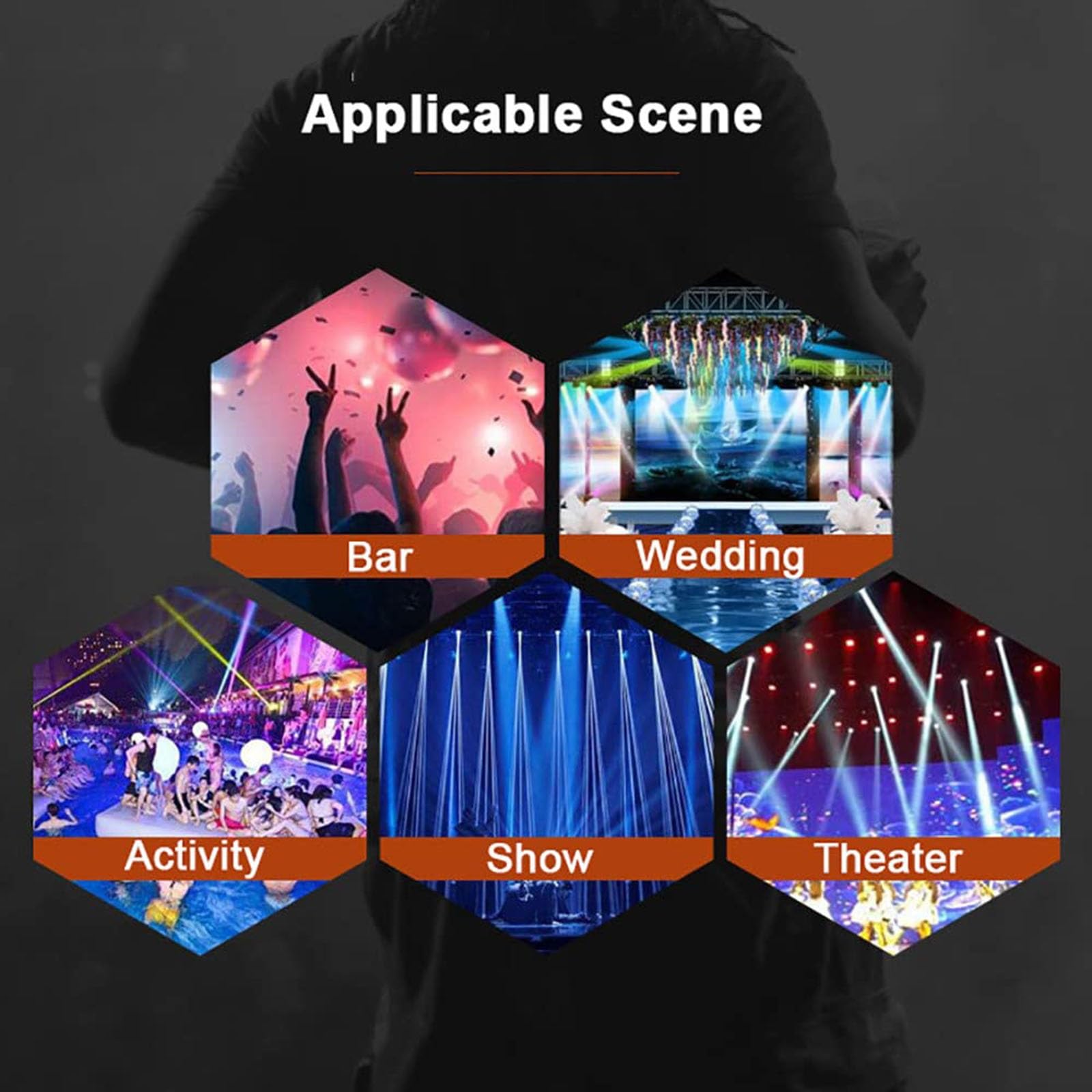 Foco LED De Imagen De Dos Colores, Foco De Escenario DMX512 (Temperatura De Color Ajustable), Resistente Al Agua IP65 Y Con Lente HD, Para Cine Y Televisión, Para Escenario, DJ(150W)