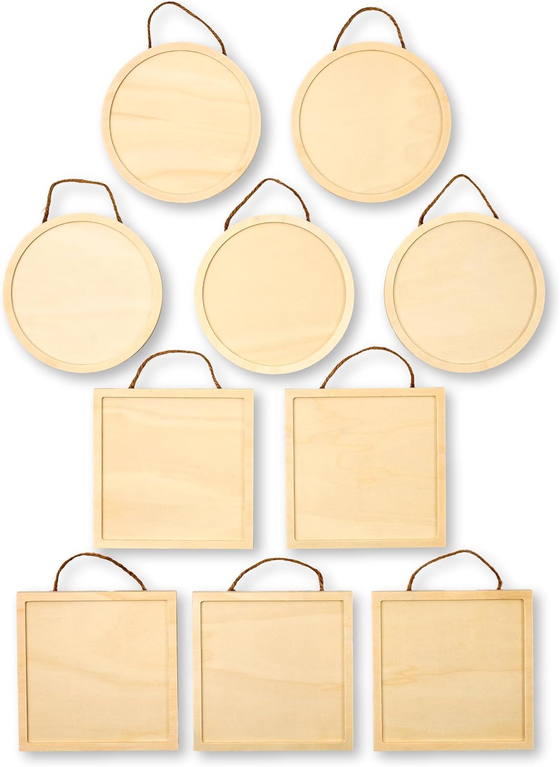 Martha Stewart, Circle and Square Wood Plaque Set, 10 pcs