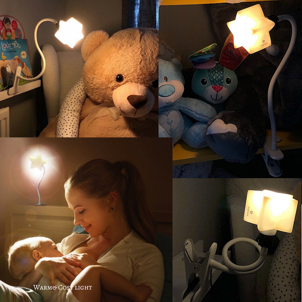 LED ClipOn Star Lamp with 4 Brightness Levels for Kids' Room