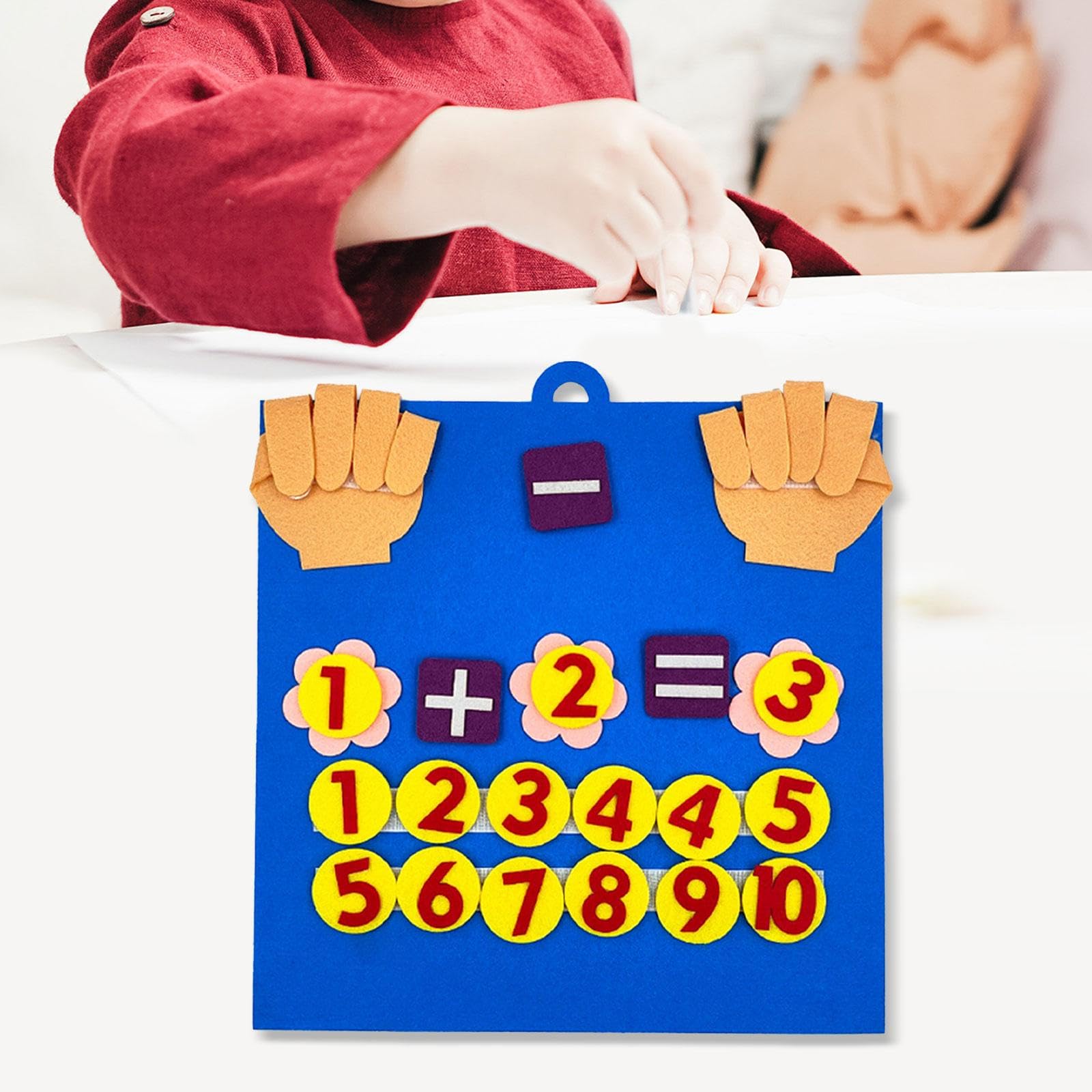 Giocattolo per Contare I Numeri con Le Dita su Una Lavagna di Feltro, Giocattolo Educativo per Imparare a Contare con I Numeri sulla Mano.