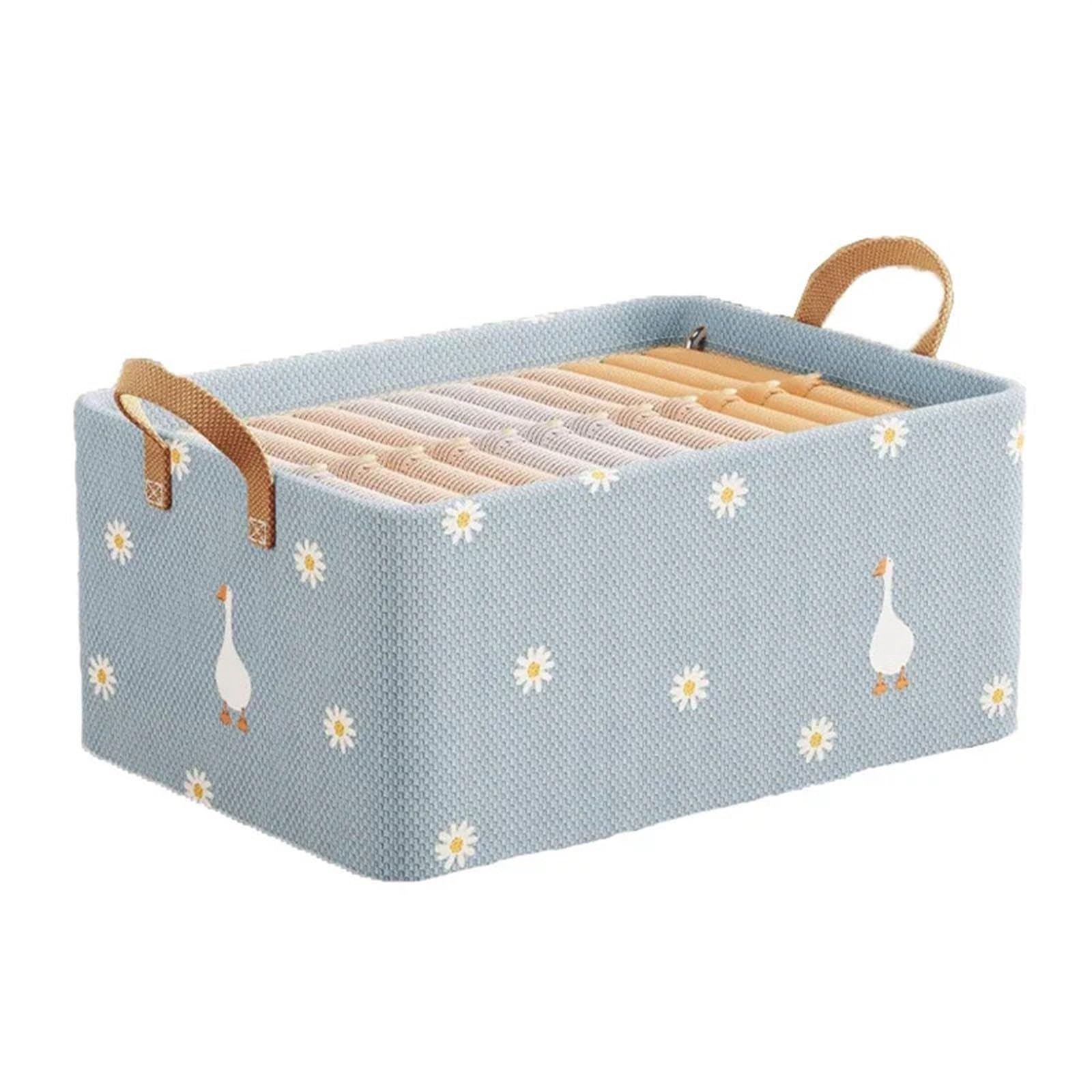 CGUOHU Foldable Steel Frame With Handle For Underwear Storage Large Capacity Clothing Box Household For Wardrobe Storage(Blue 8pcs)