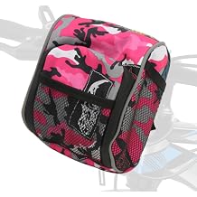 Pink Riding Bag Front Bike Handlebar Bag Multifunctional Cycling Hanging Pouch for Electric Vehicle Bicycle Motorcycle Tricycle 7.4x5.5x3.5in