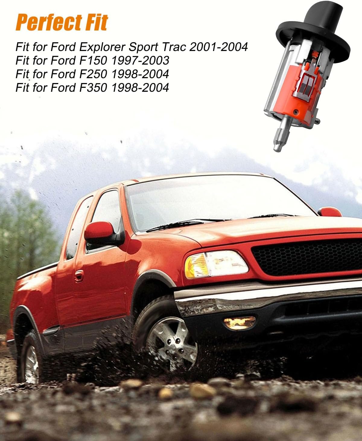 Door Lock Cylinder and Ignition Switch Cylinder Fit for Ford Explorer Sport Trac 2001-2004 F150 1997-2003 F250 F350 1998-2004 Replace LC6177 DL5885 322347 597638, No Chip