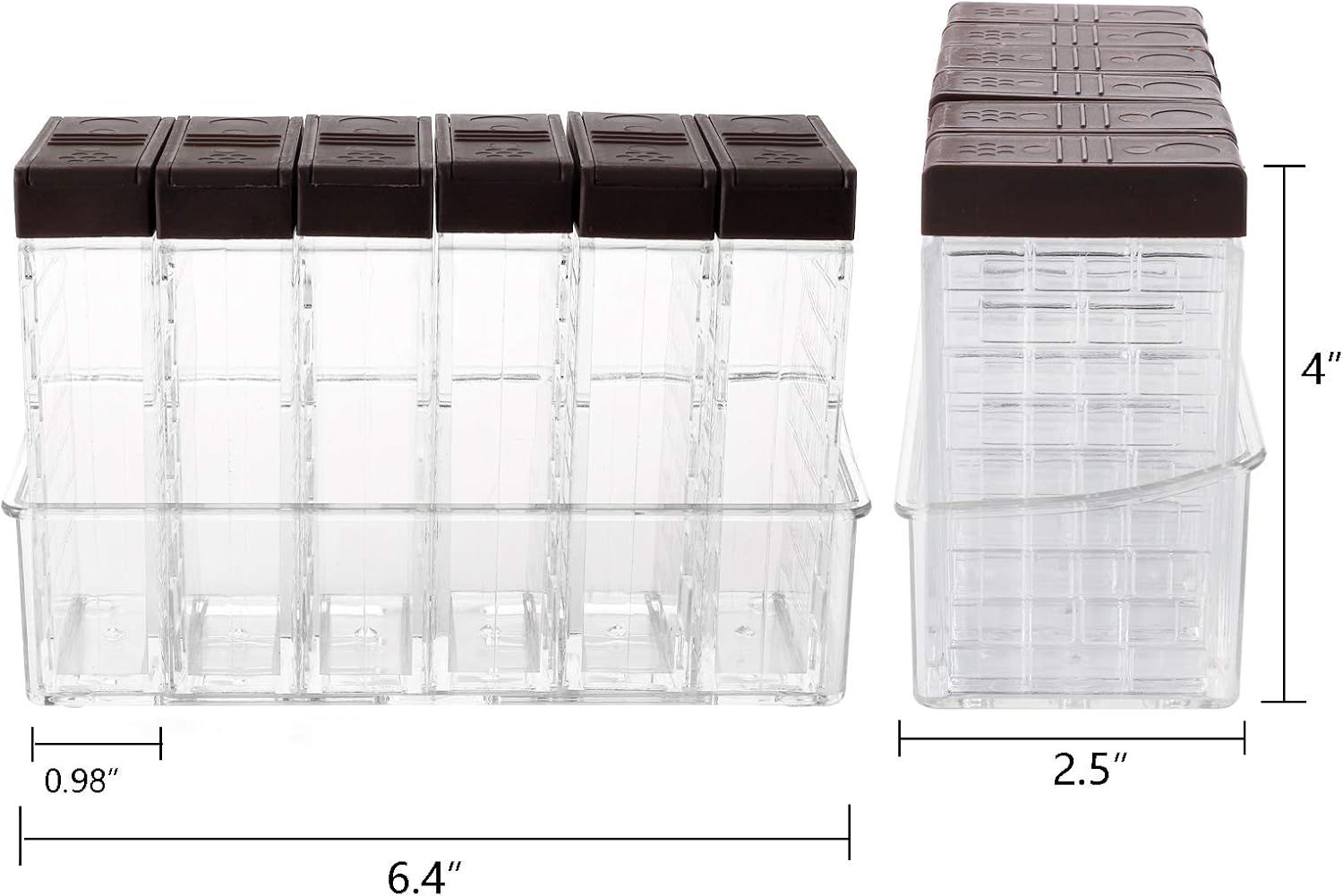 TOPZEA 12 Pcs Spice Shaker Jars, Plastic Seasoning Containers Dispenser Travel Seasoning Box with 2-in-1 Lids Empty Condiment Set for Storage Spice, Salt and Pepper, Clear (Pack of 2) image 2